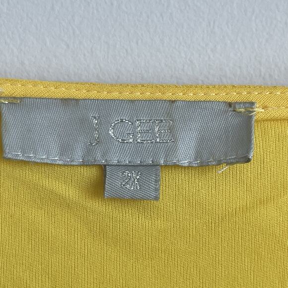 J Gee Plus Size 2X Yellow Puff Sleeves Tiered Smocked Midi Dress Resort Sundress - Picture 4 of 12